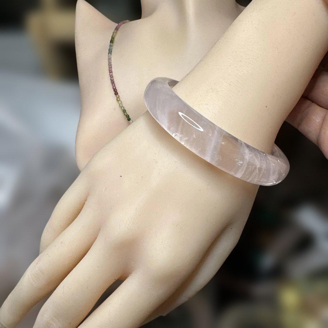 楽天市場】【一点物】ローズクォーツ バングル｜Rose Quartz 紅