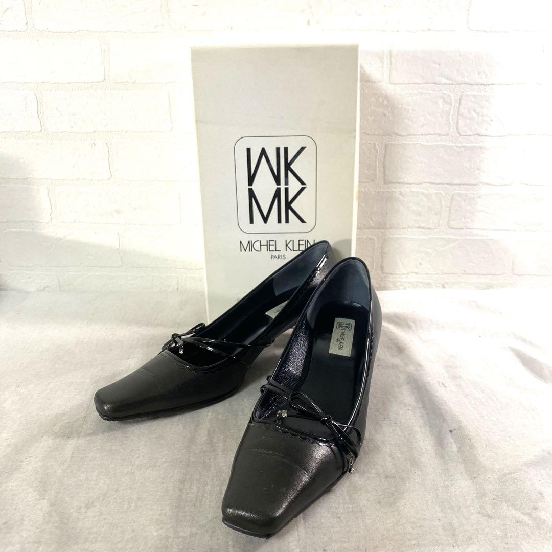 759☆MICHEL KLEIN パンプスレディース 23.5 プラック 箱付き