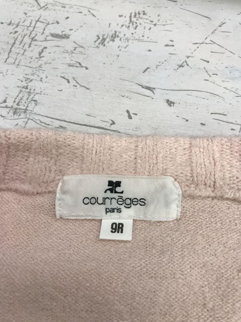 レトロ 古着 courreges シルバーロゴボタン ニットカーディガン レトロ 古着 courreges シルバーロゴボタン ニットカーディガン