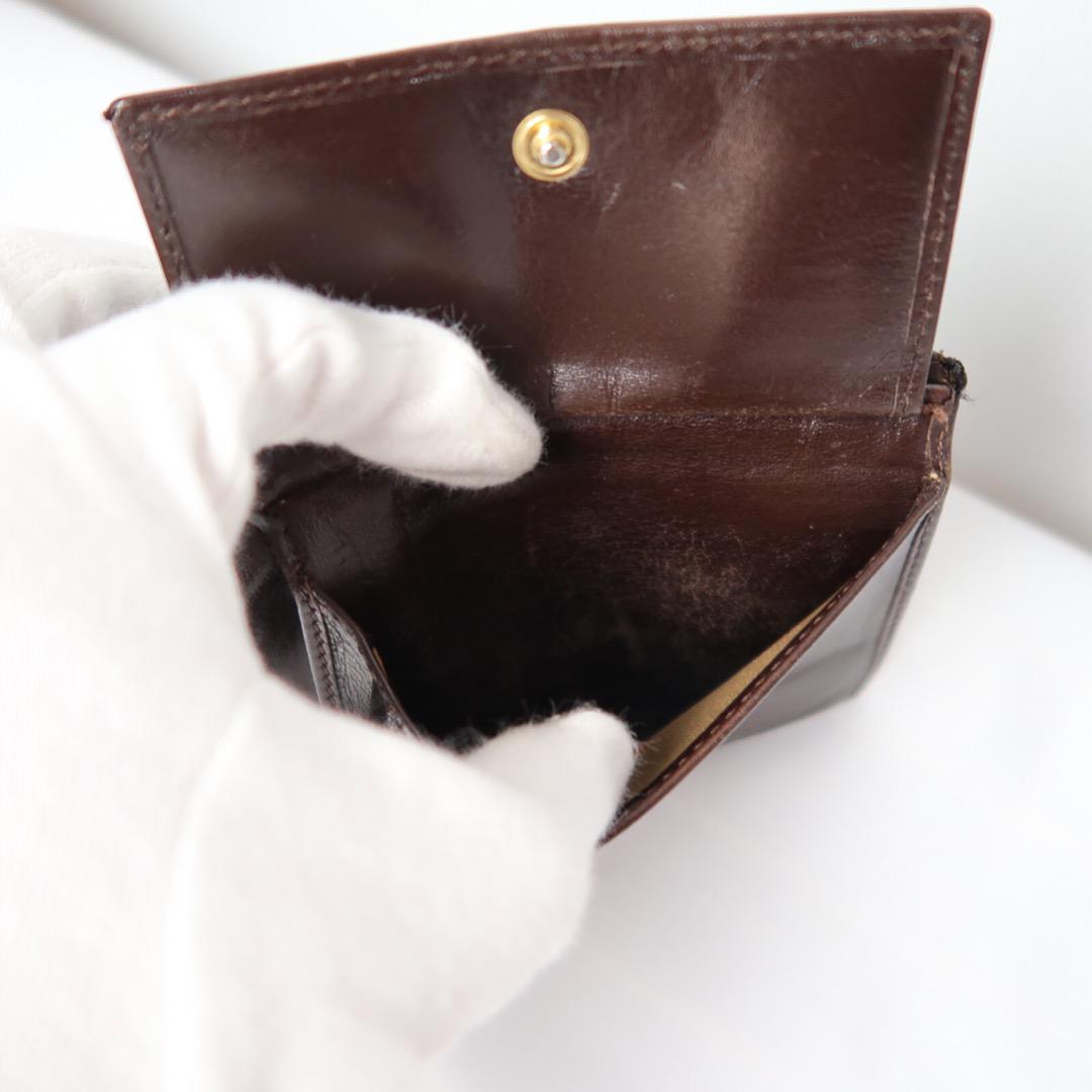 s348 良品!FENDI フェンディ ズッカ柄折り財布二つ折りレザーキャンバス
