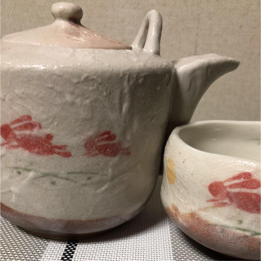 白雲うさぎ  土瓶茶器揃