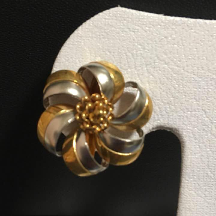 K18pt大きなお花イヤリング 48s3p-m57862509099 新品正規店