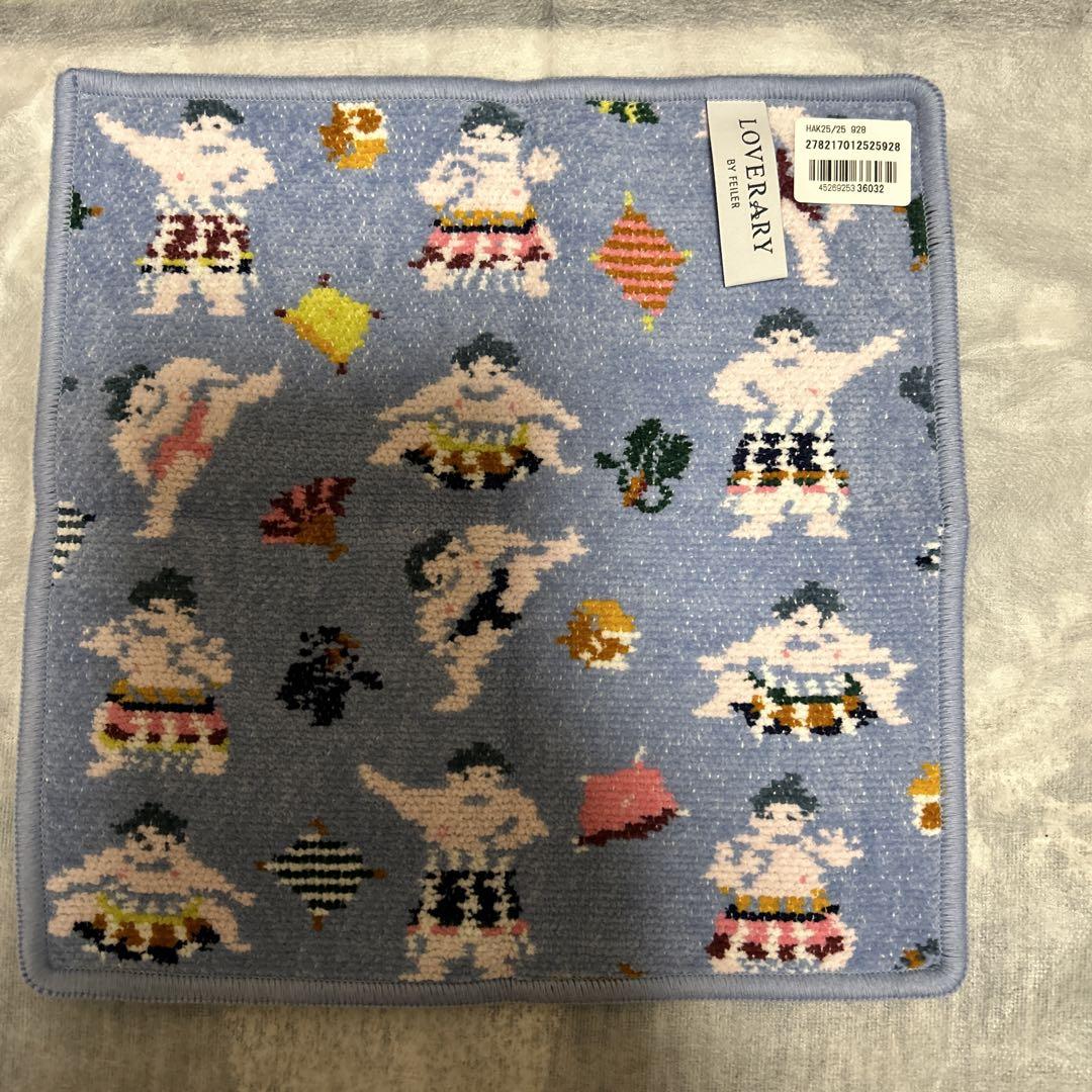 新品 フェイラー ハンカチ お寿司柄とお相撲柄の2枚セット 新品 フェイラー ハンカチ お寿司柄とお相撲柄の2枚セット