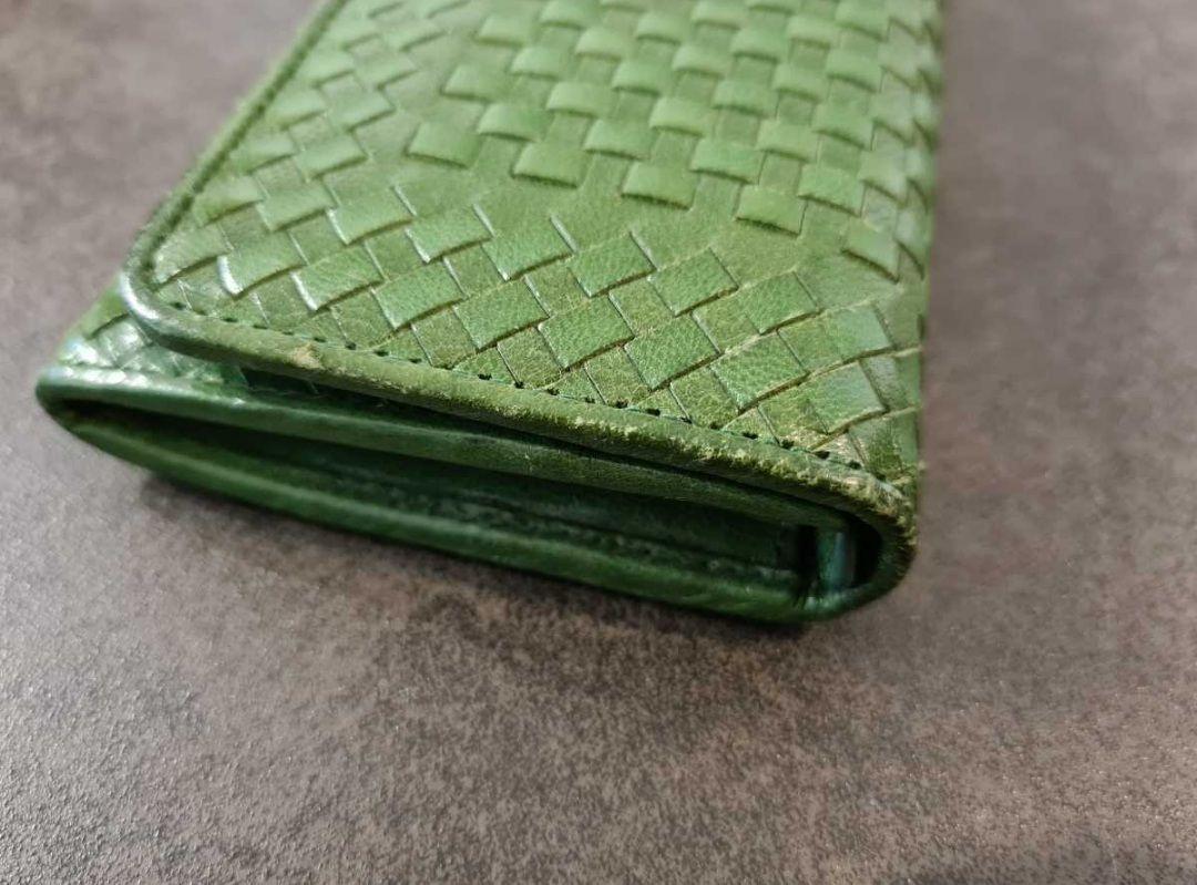 イタリア正規店購入】PRADA レザーメッシュ長財布 プラダ 緑