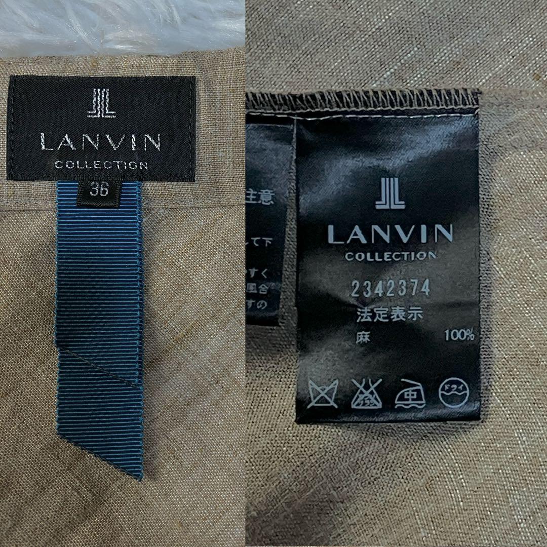 美品✨LANVIN COLLECTION リネン ワンピース ウエストリボン M
