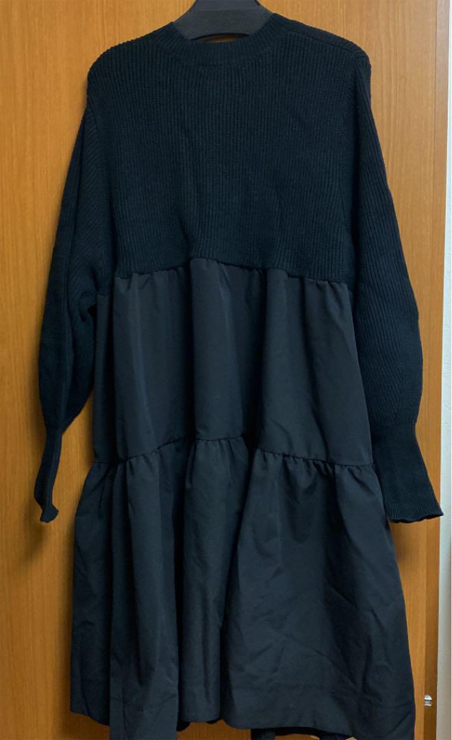 るときは∩ SNIDEL BLK スナイデル K2I6J-m57865818381 Sustainaミニニットワンピース ➊ブラック