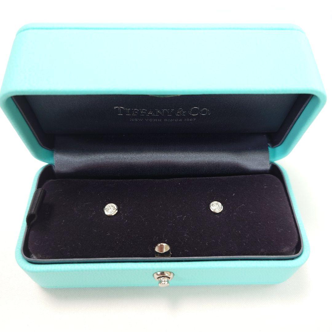 【美品】ティファニー Pt950 バイザヤード ダイヤモンド ピアス 6458