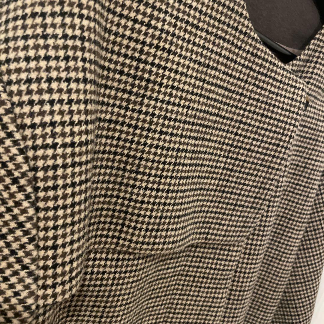 eaphi no collar wool check coat