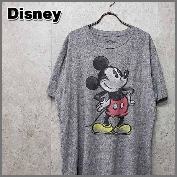品質が 90s L グレー ビッグロゴ Tシャツ ミッキーマウス ディズニー
