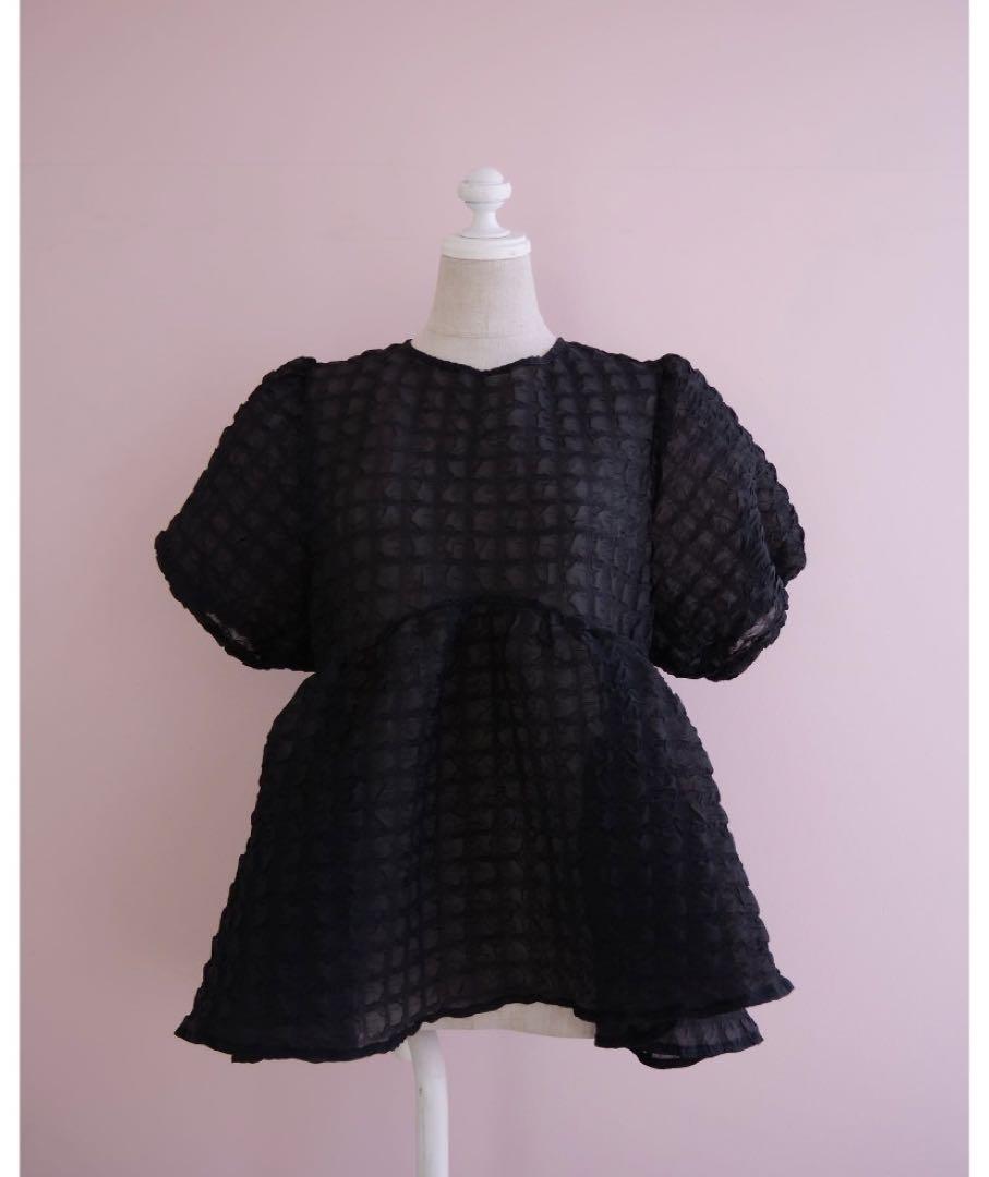 muguet ミュゲ ripple sheer peplum blouse