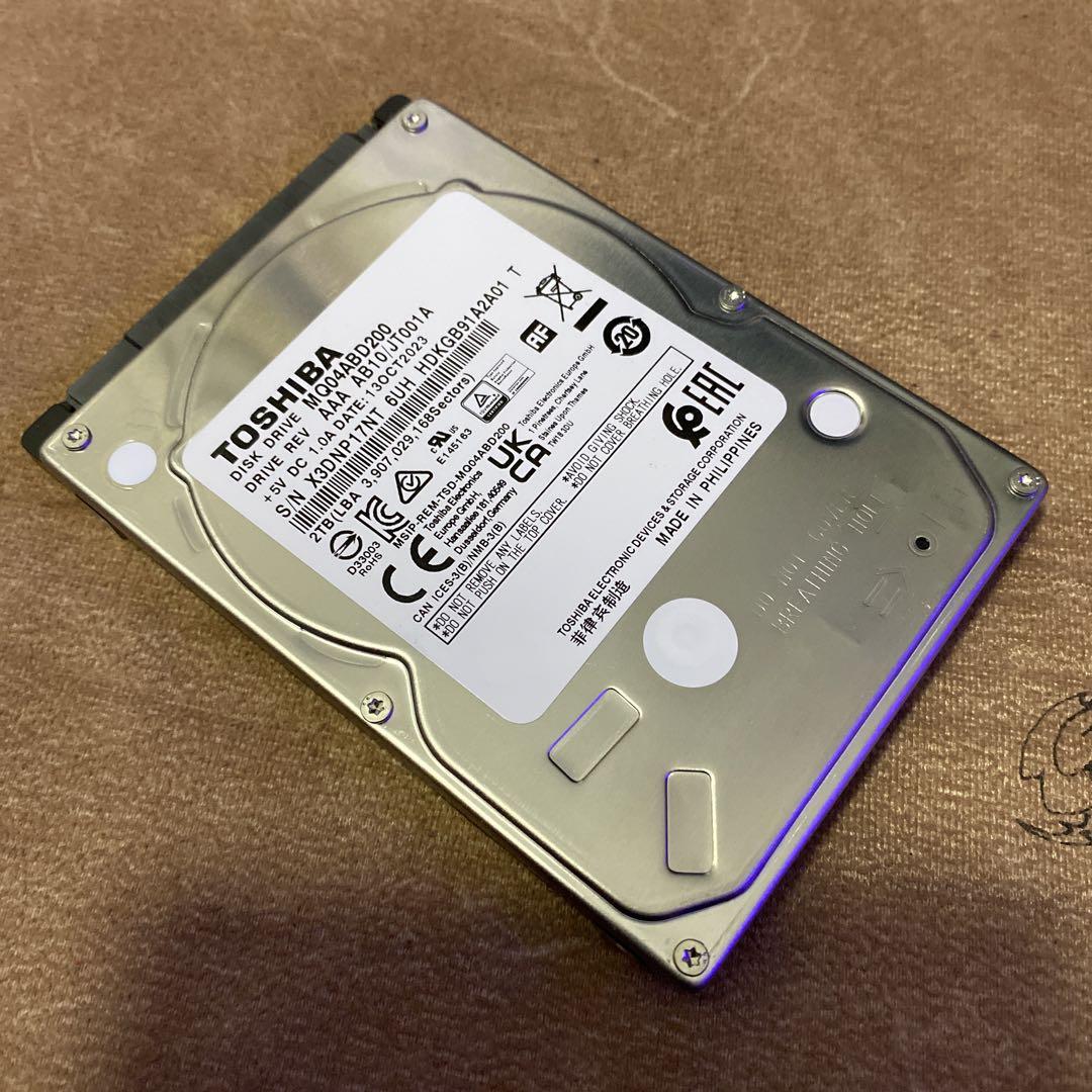 中古HDD 2TB 76 時間 AVコマンド対応 2.5インチ 買うスマホ・タブレット・パソコン - 中古HDD 2TB 2812 時間 AV