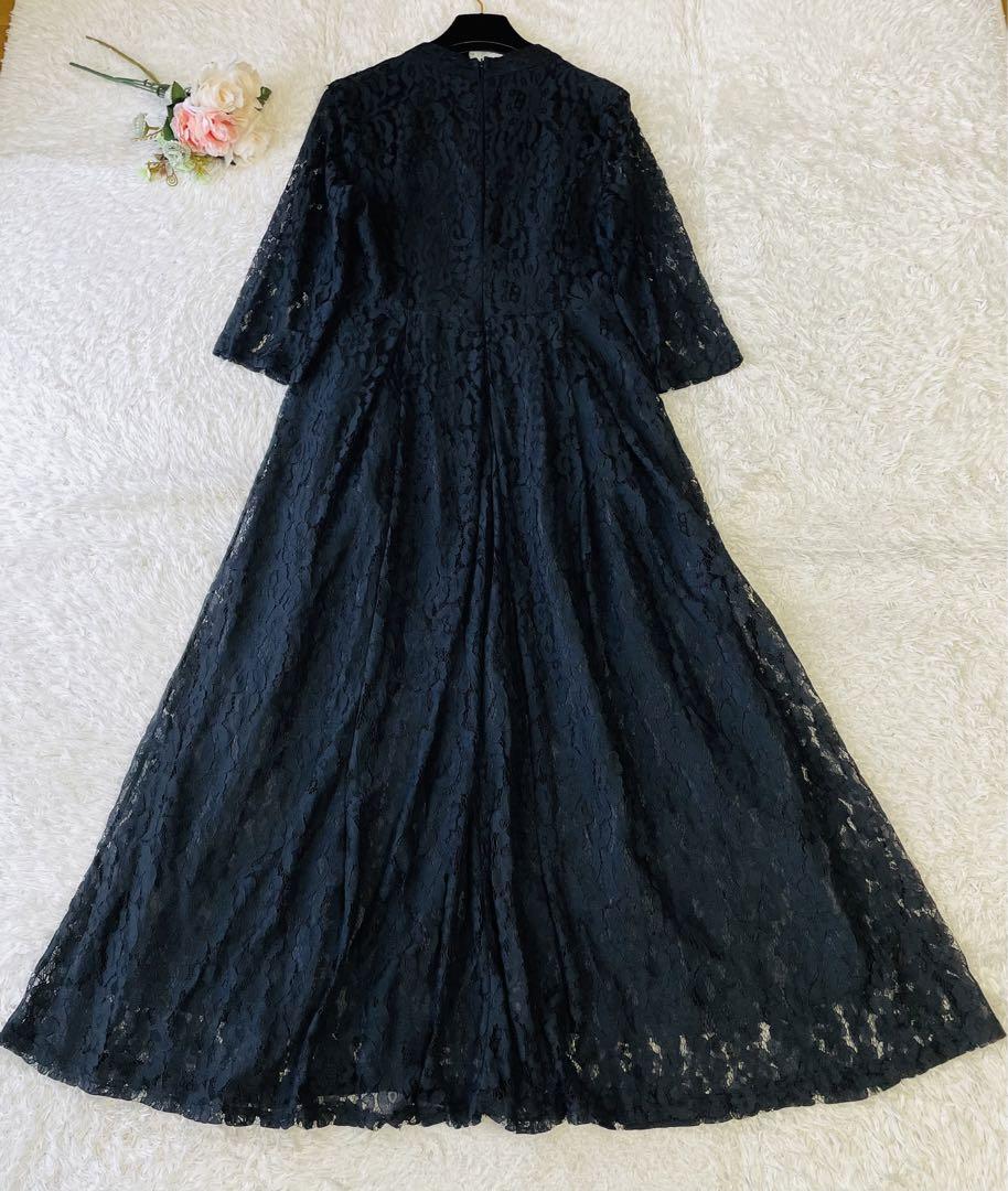 新品タグ付✨大きいサイズ　マザーズドレス　マキシ丈　レース　ブラック　XL 黒