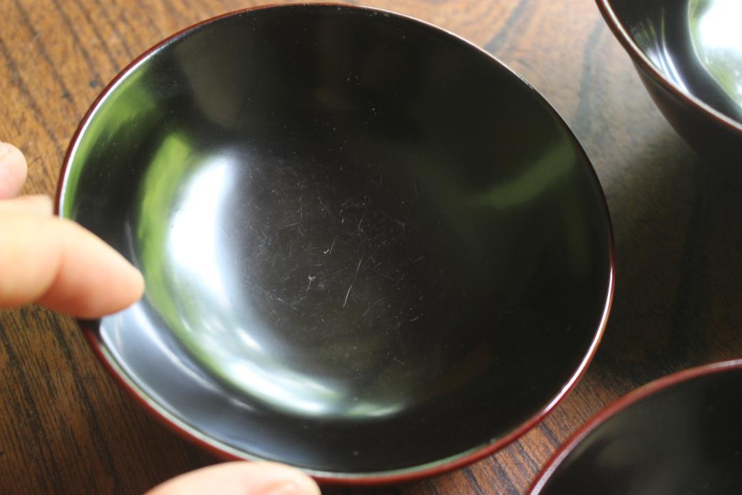 時代逸品！上質黒漆に優美な貝合わせ蒔絵の映える煮物椀2点（検輪島塗雑煮椀蒔絵椀 時代逸品！時代黒漆に優美な秋の七草蒔絵のお椀2点（