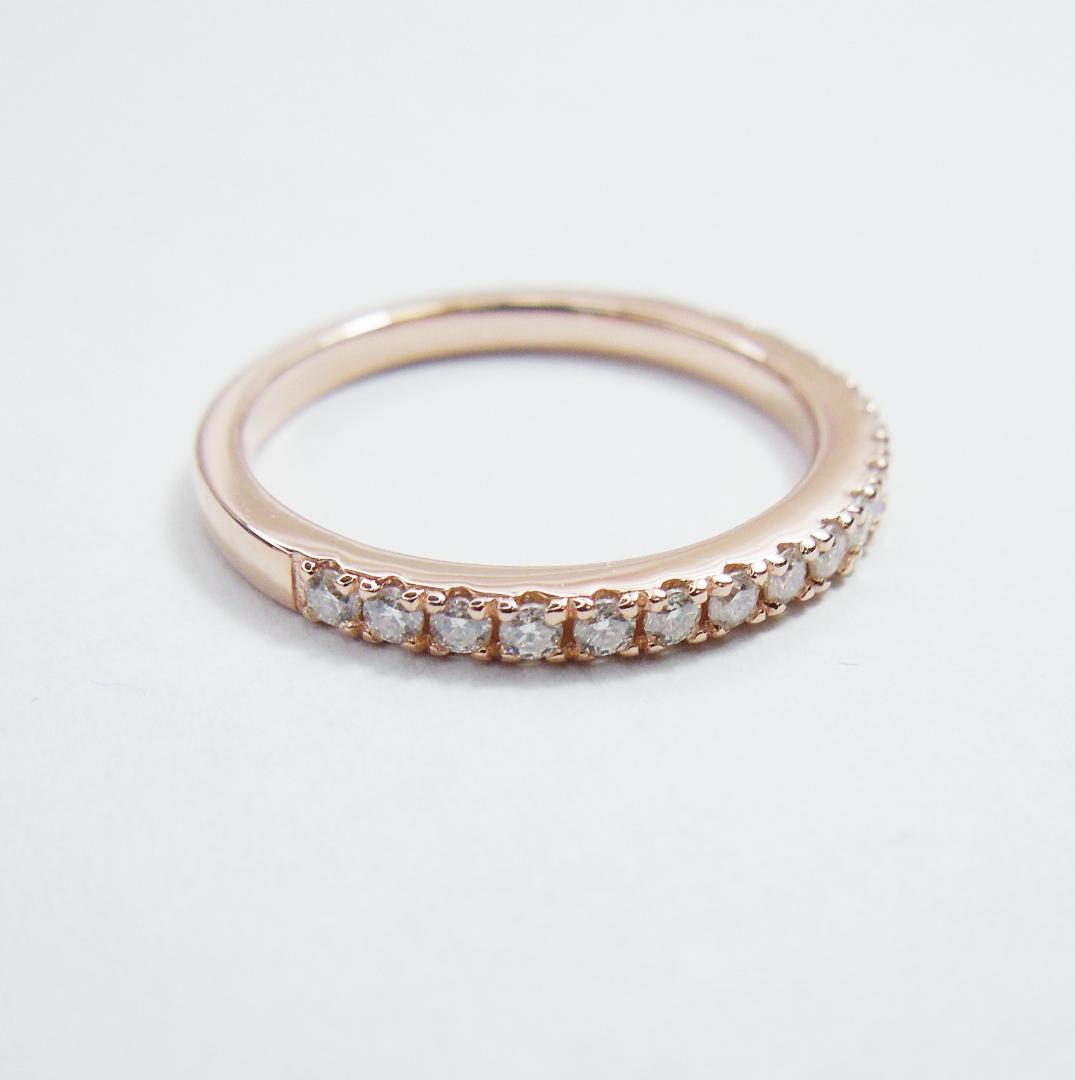 約9号 K18PGP ピンクゴールド モアサナイト ハーフエタニティリング 指輪 Amazon | [Takeda Jewelry] エレガントハーフエタニティリング 7