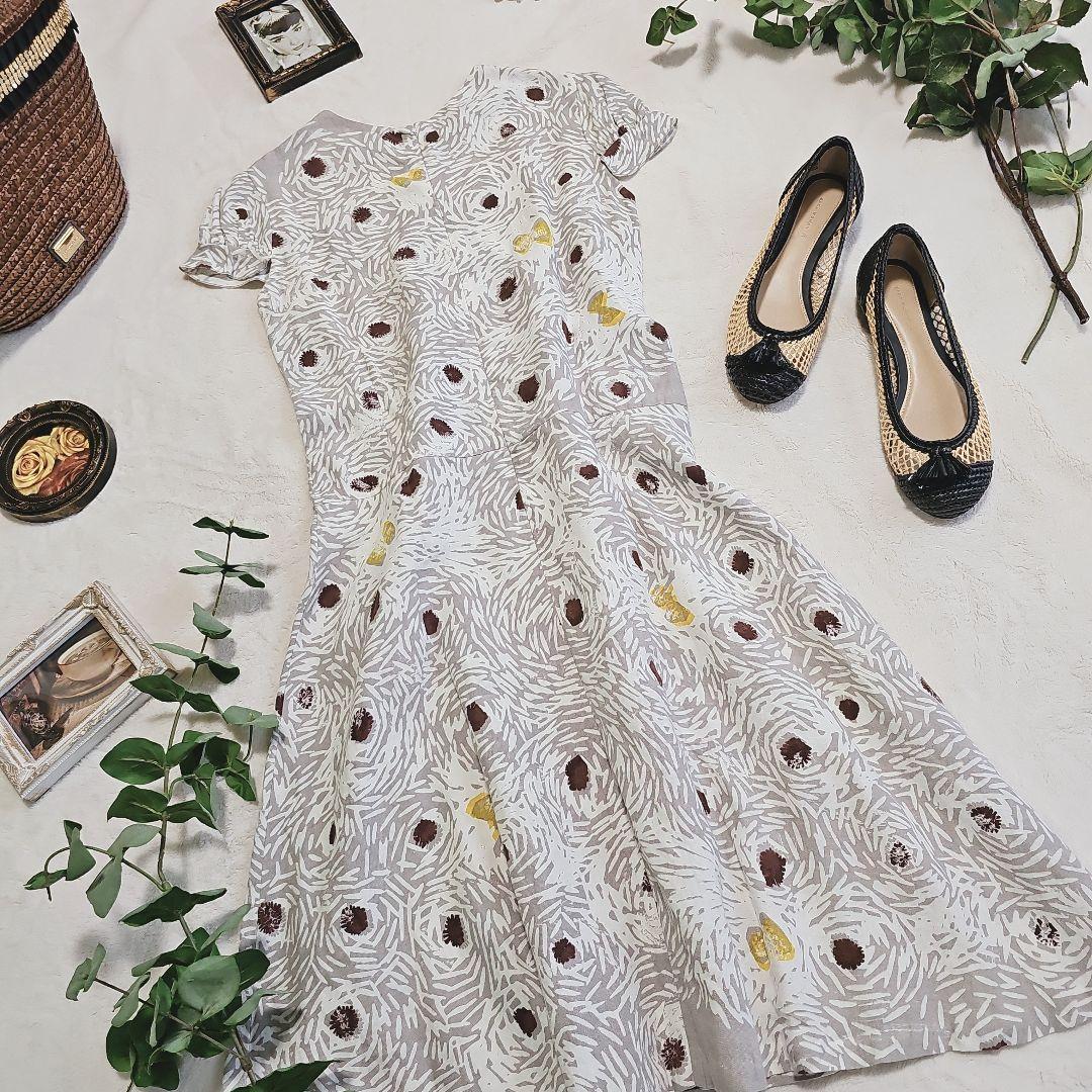 美品❗mina perhonen　ミナペルホネン　北欧柄　リネンワンピース　1
