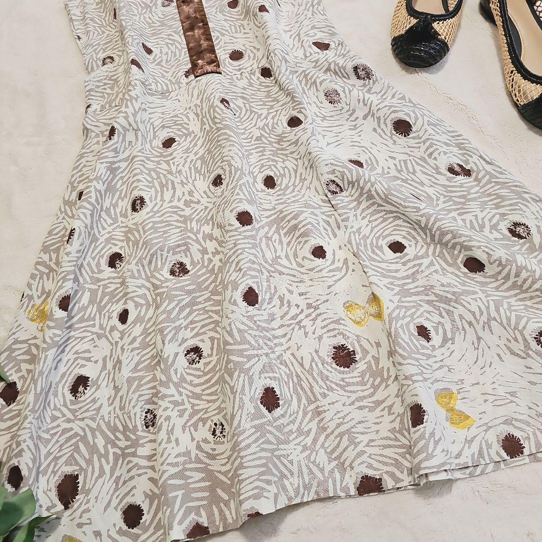 美品❗mina perhonen　ミナペルホネン　北欧柄　リネンワンピース　1