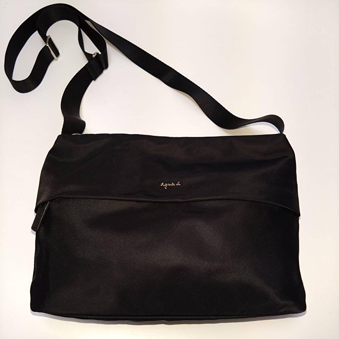 美品 アニエスベー ショルダーバッグ 2way ブラック レザー