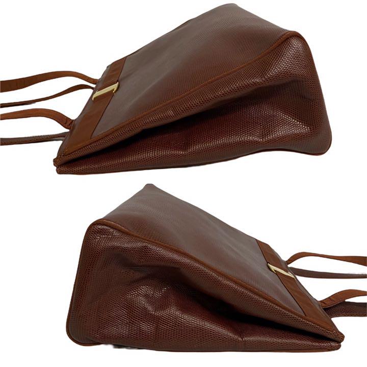極 美品 サルバトーレフェラガモ ヴァラリボン 金具 レザー トートバッグ 茶 極 美品 サルバトーレフェラガモ ヴァラリボン 金具 レザー トートバッグ 茶