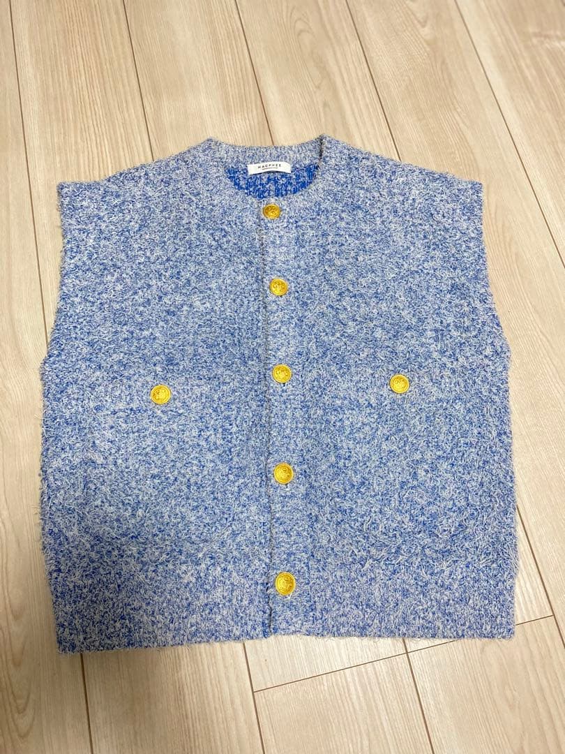 極美品 【MACPHEE】ツイーディー クルーネックジレ ライトブルー 極美品 【MACPHEE】ツイーディー クルーネックジレ ライトブルー