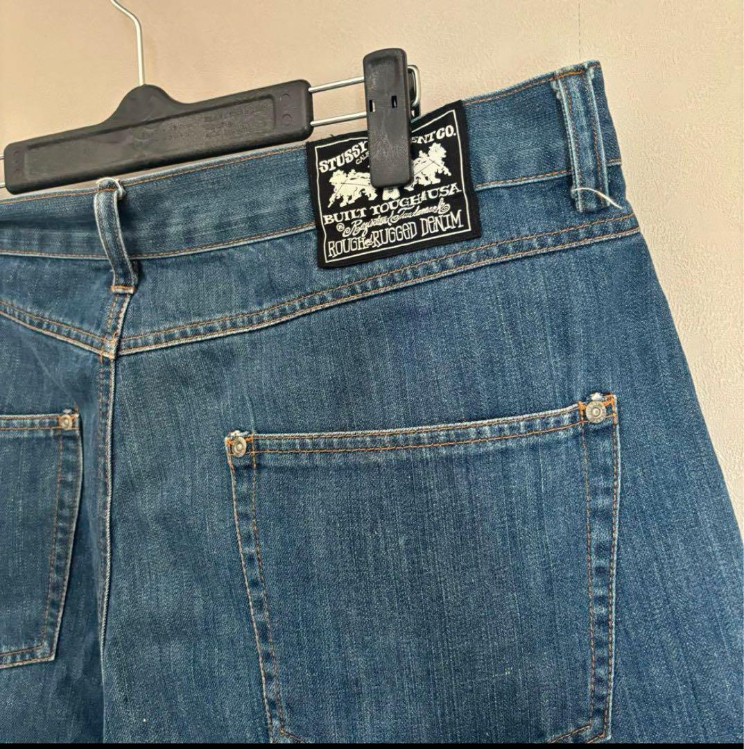 00s stussy デニムショーツ バギー アメリカ製 ブルー 36inch