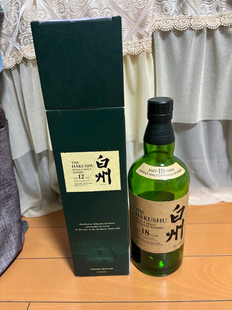白州 12年 18年 シングルモルトウイスキーセット空瓶 箱付 白州 12年 18年 シングルモルトウイスキーセット空瓶 箱付