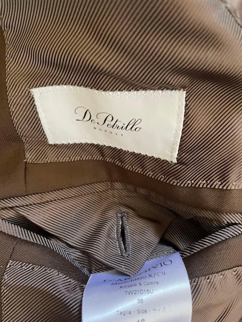 【タグ付き 未使用品】デ・ペトリロ ブラウン スーツ46 【タグ付き 未使用品】デ・ペトリロ ブラウン スーツ46
