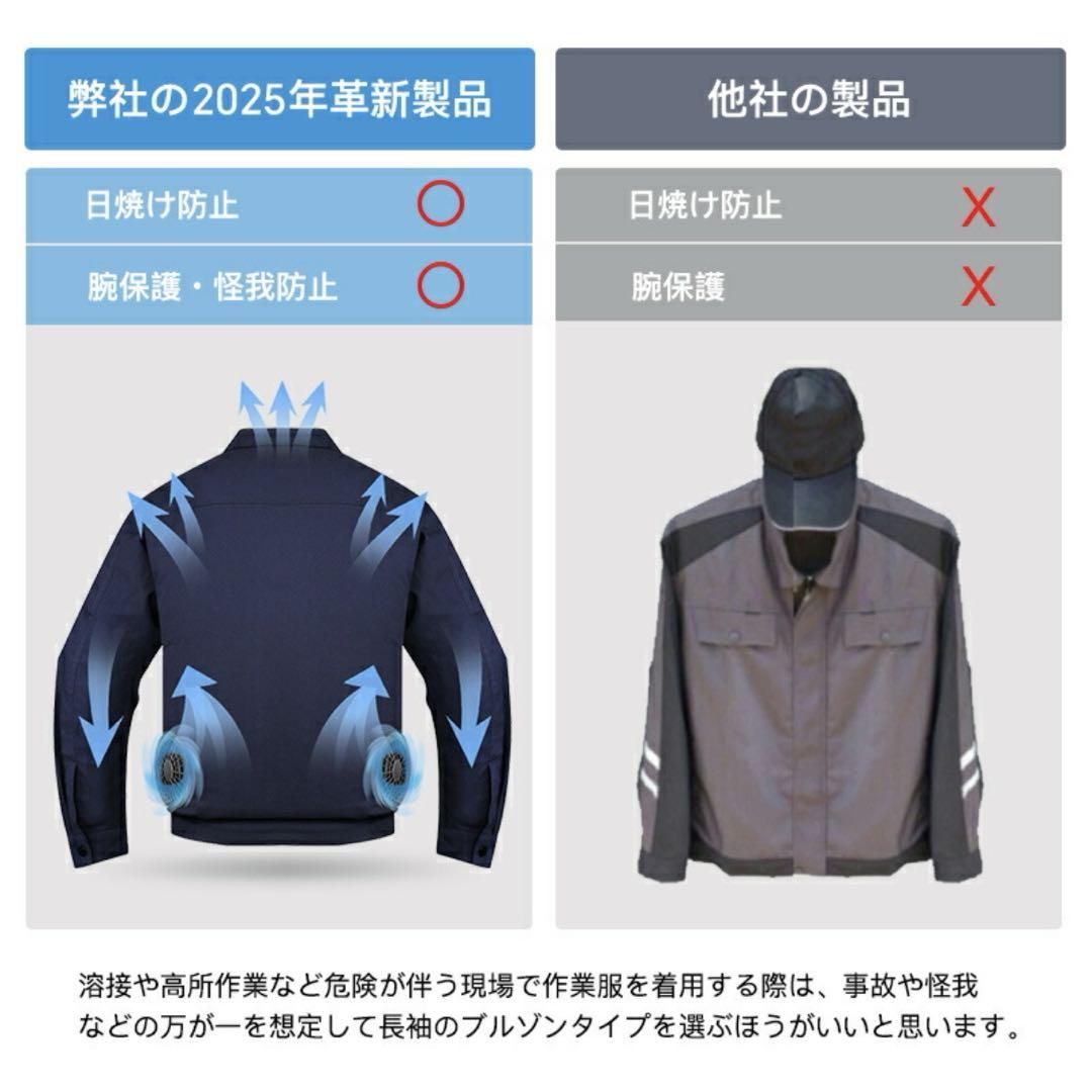 【✨人気✨】　空調服　ネイビー　4XL 5XL バッテリーセット　大きいサイズ