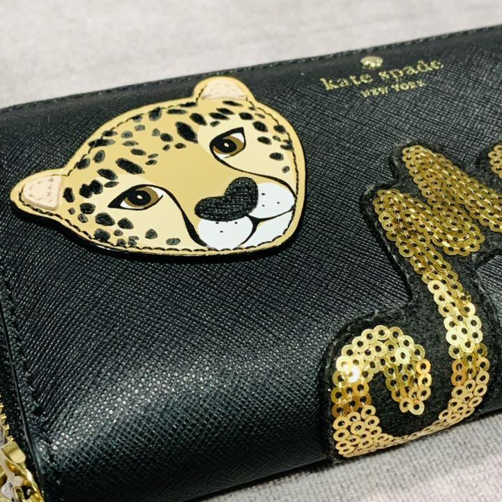 美品】ケイトスペード 長財布 ラウンド ファスナー アニマル