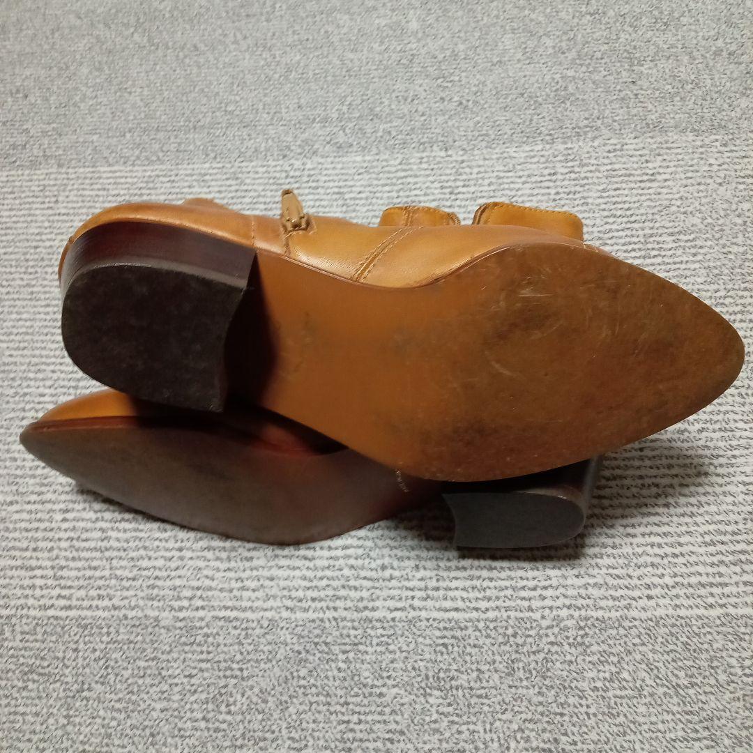 ブラウンレザーショートブーツ 25.5cm