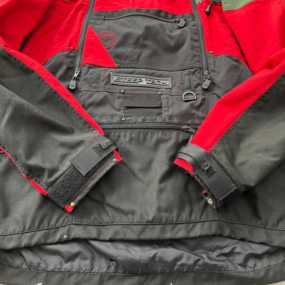 ザノースフェイス STEEP TECH アノラック　ジャケット　黒×レッド　XL