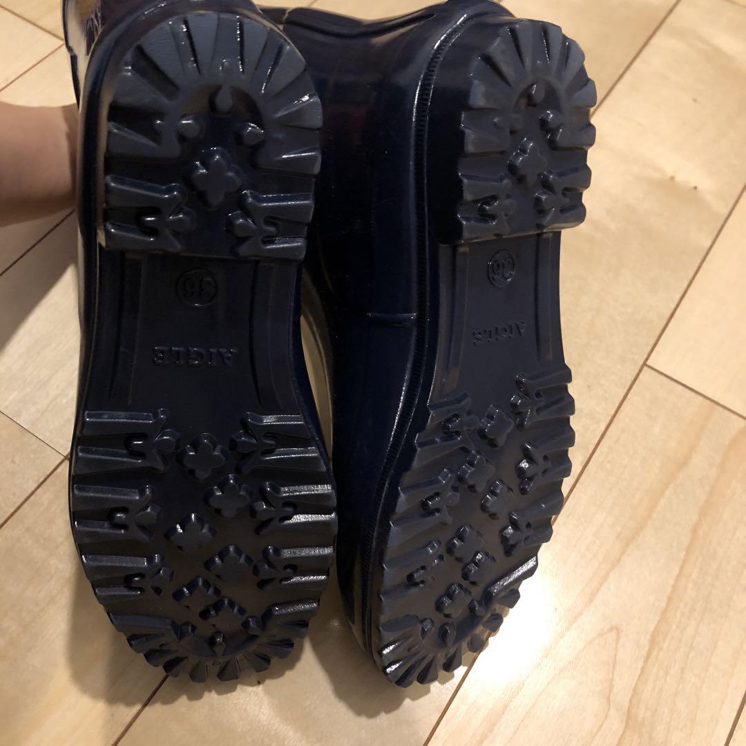 ⭐︎完売品⭐︎新品　AIGLE 花柄レインブーツ　紺