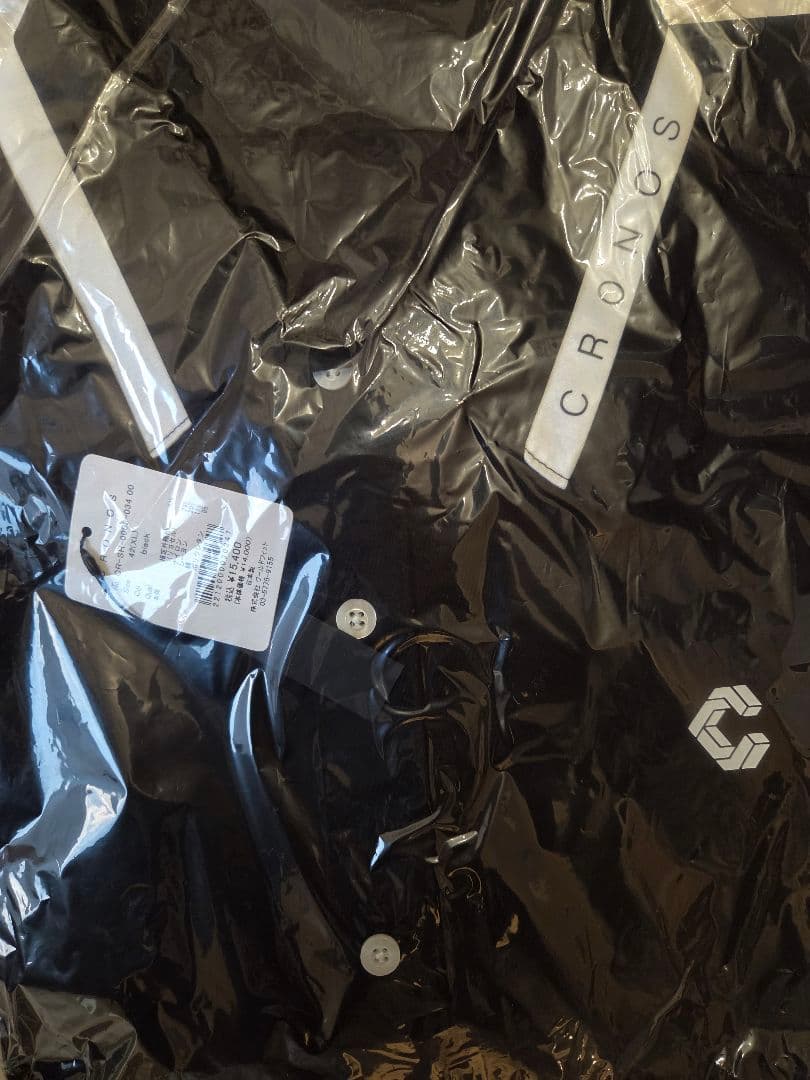 クロノスCRONOS 黒 長袖シャツ XL 新品未使用タグ付きサラサラ生地 クロノスCRONOS 黒 長袖シャツ XL 新品未使用タグ付きサラサラ生地