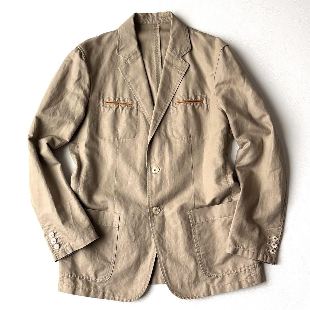 MEN'S BIGI DISTINCTIONテーラードジャケット　リネン混 XL