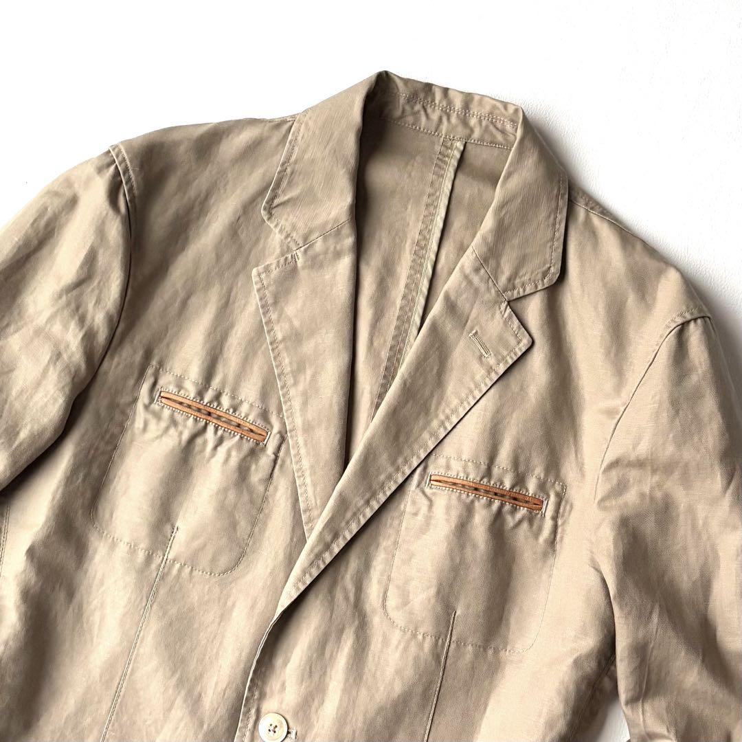 MEN'S BIGI DISTINCTIONテーラードジャケット　リネン混 XL