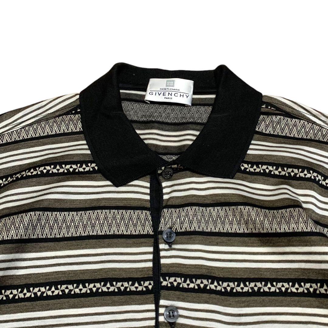 90s GIVENCHY SPORT イタリア製　ボーダー　半袖　ポロシャツ イタリア製】ヴィンテージ ジバンシー 半袖 ポロシャツ ボーダー