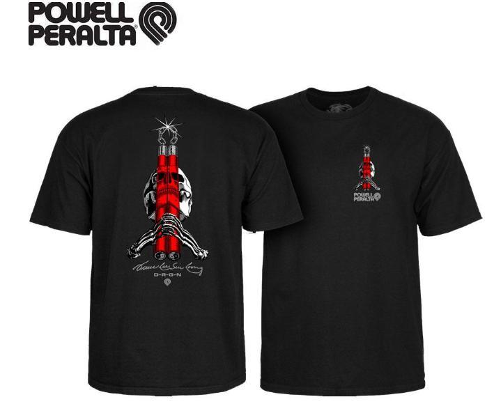 新品　限定コラボ　パウエルｘブルースリー　スカル & ヌンチャク　Tシャツ　黒L