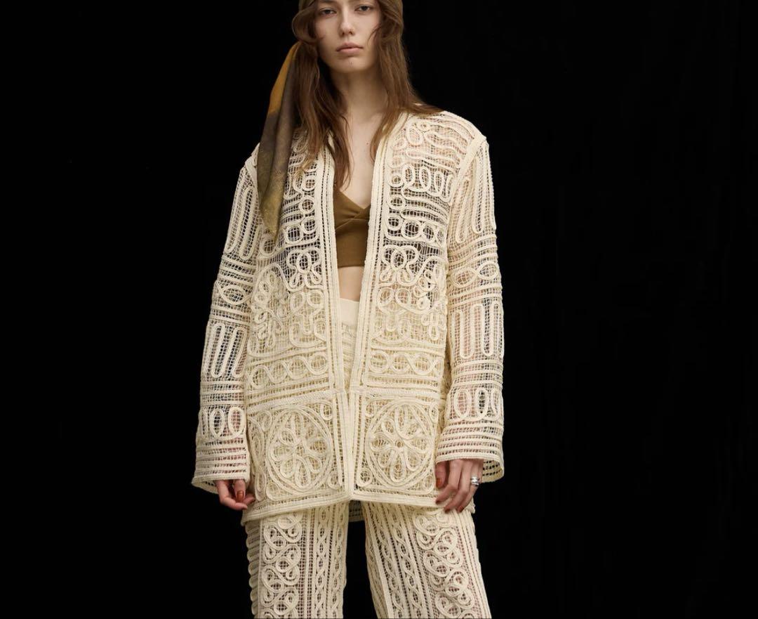 【今期商品】アメリ BATTEN LACE LIKE KNIT JACKET BATTEN LACE LIKE KNIT JACKET