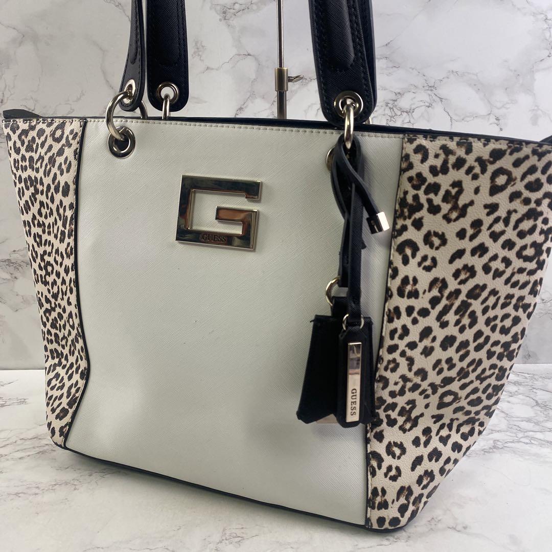 ホットセール レオパードヒョウ豹柄×PUレザー ゲス GUESS トートバッグ メルカリ - バッグ