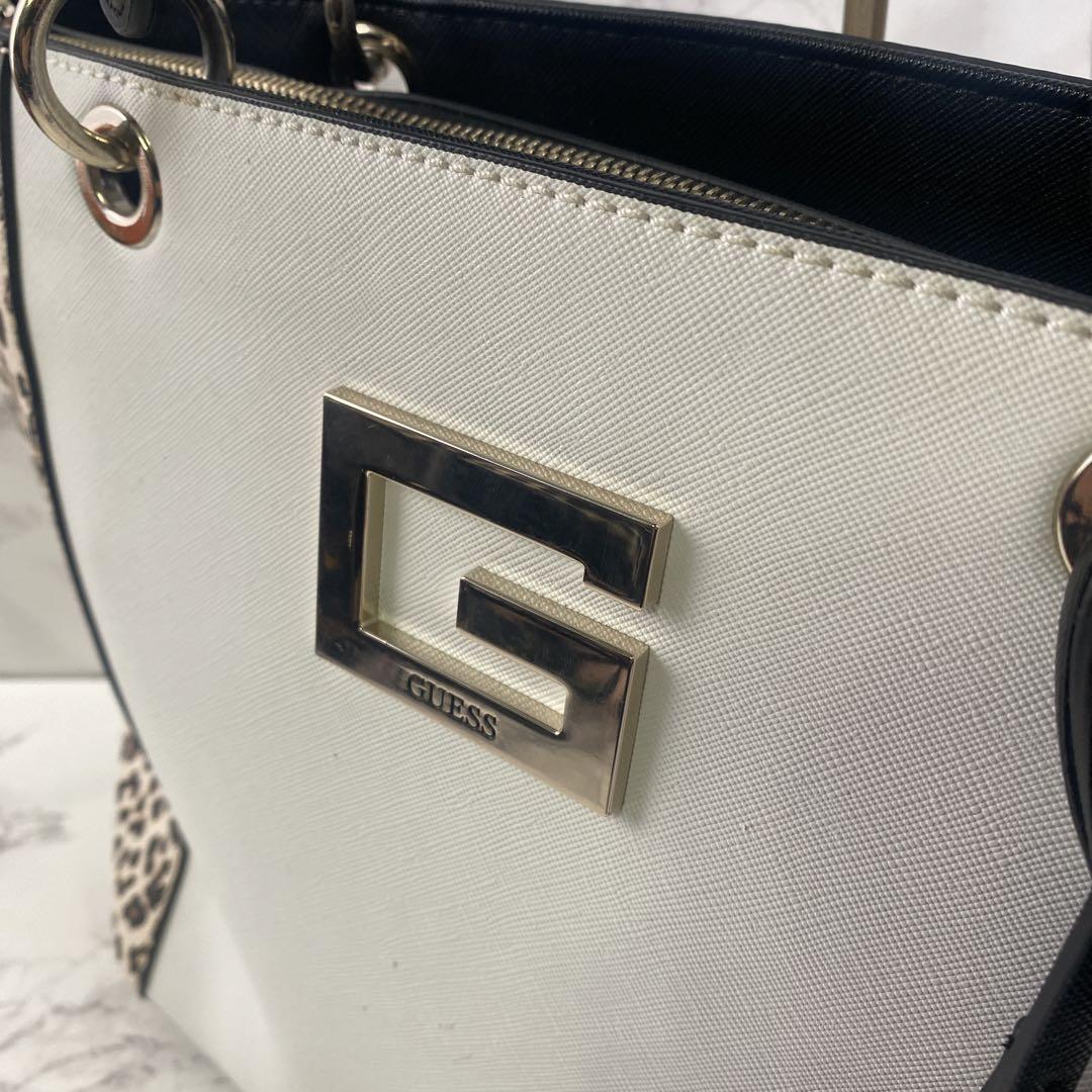 AP3【美品】 ゲス GUESS レオパード ヒョウ柄 トートバッグ