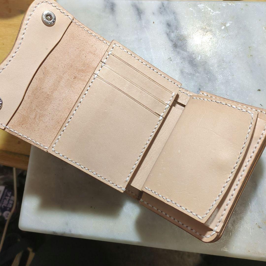 姫路ヌメ革 ショートウォレット 2つ折り財布 ハーフウォレット ハンドメイド