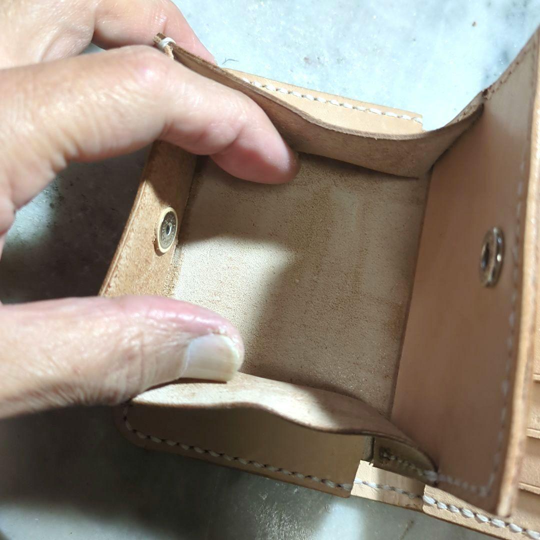 姫路ヌメ革 ショートウォレット 2つ折り財布 ハーフウォレット ハンドメイド