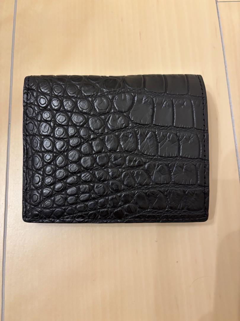 財布 ブラック 黒 CROCODILE クロコダイル革