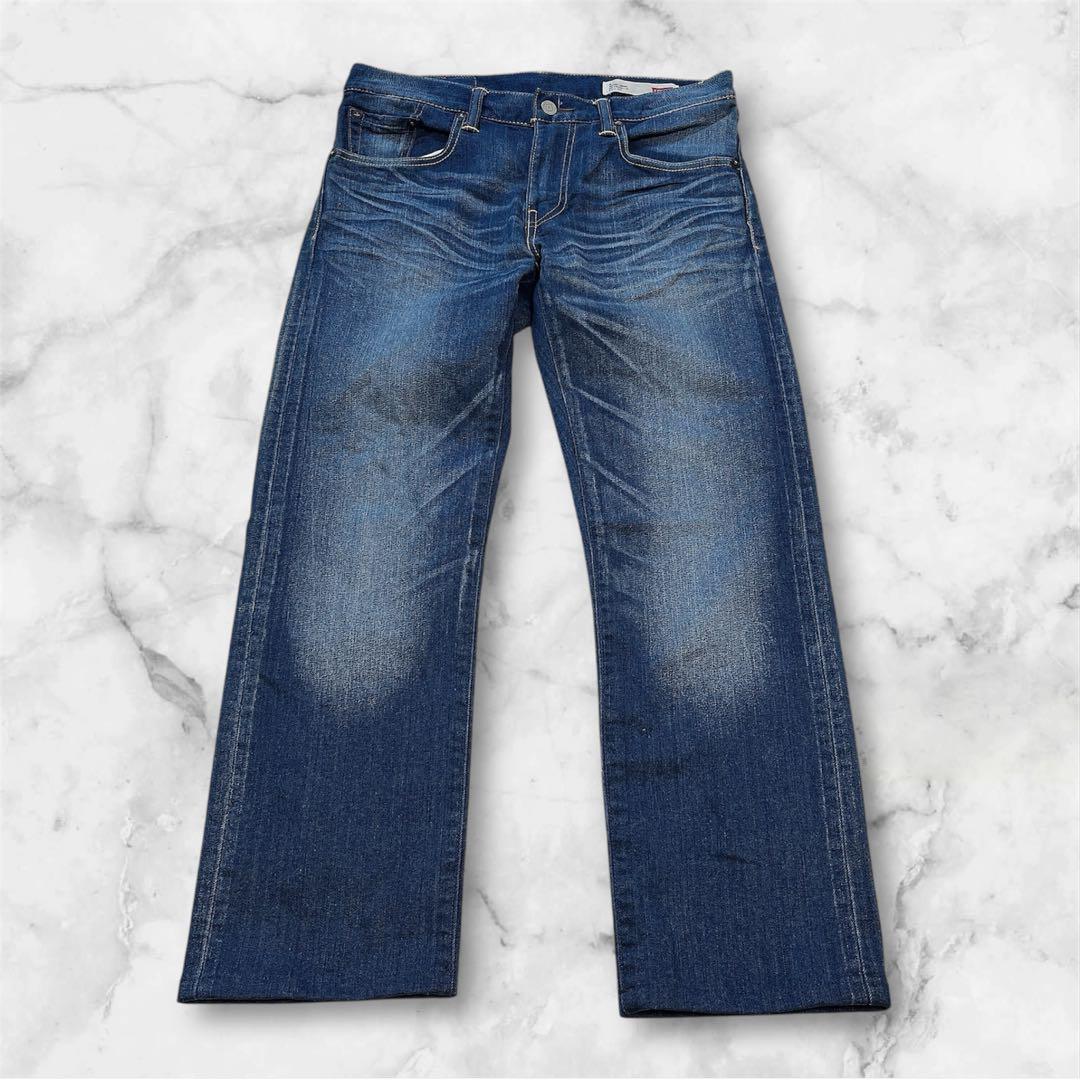 Levi's 502 ダークブルー ストレートデニム W30 L32 革パッチ