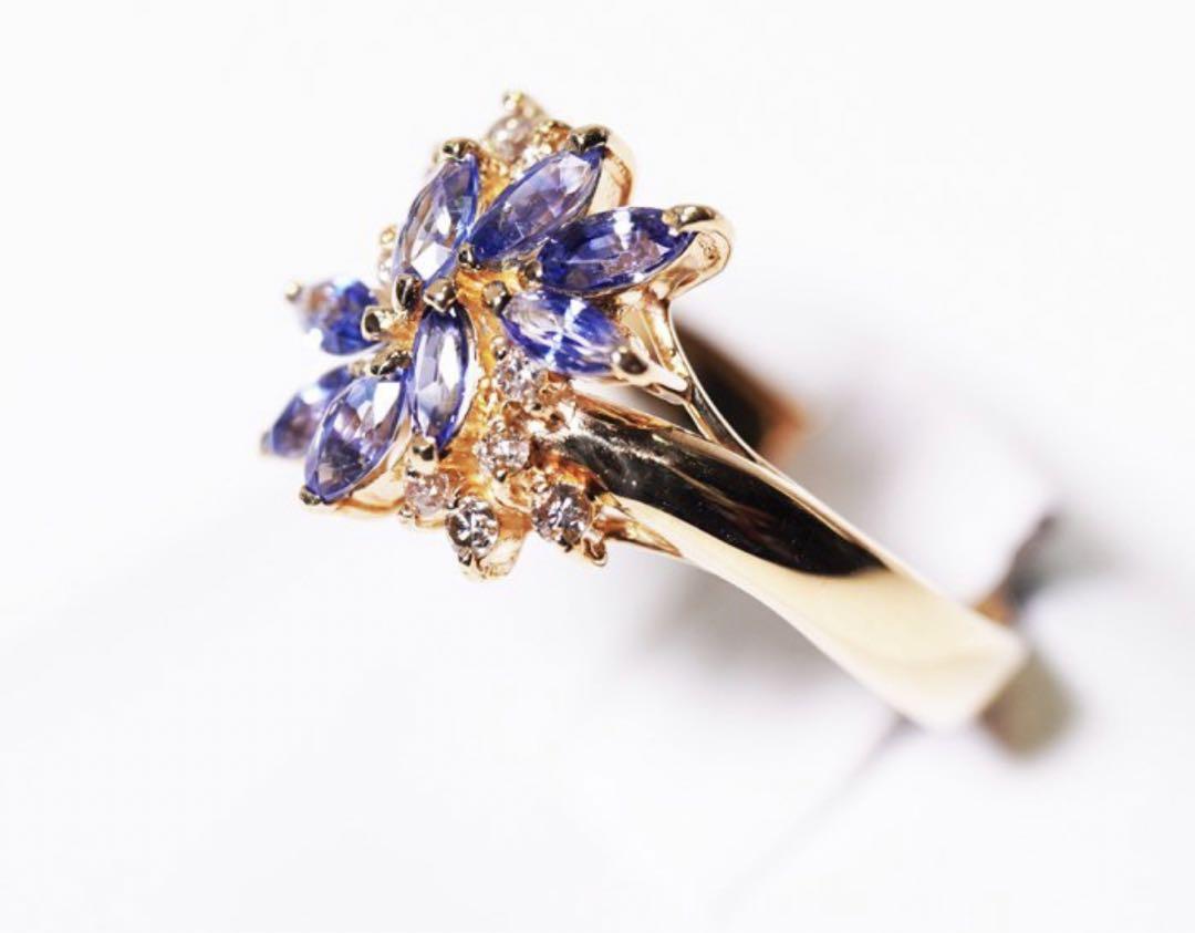 K18 サファイア0.88ct/ダイヤモンド0.13ct リング ソ付 画像2