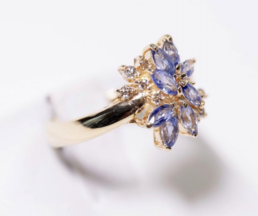K18 サファイア0.88ct/ダイヤモンド0.13ct リング ソ付 画像3