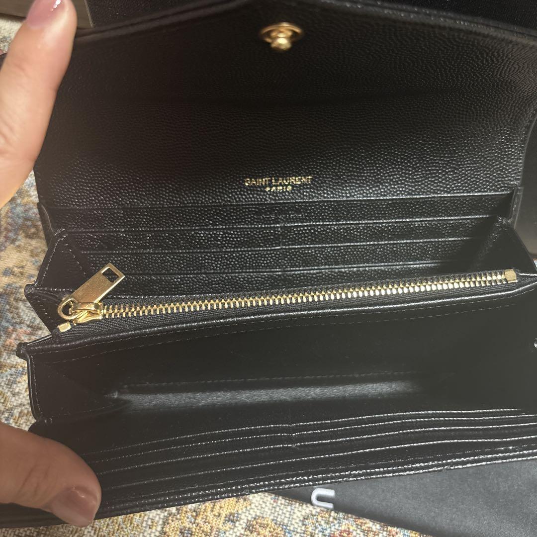 美品　YSL サンローラン　長財布　ゴールドプレート