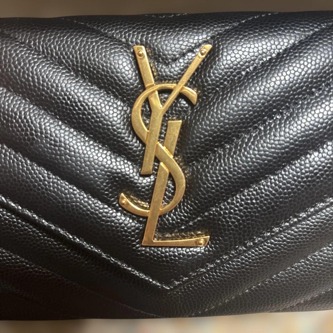 美品　YSL サンローラン　長財布　ゴールドプレート