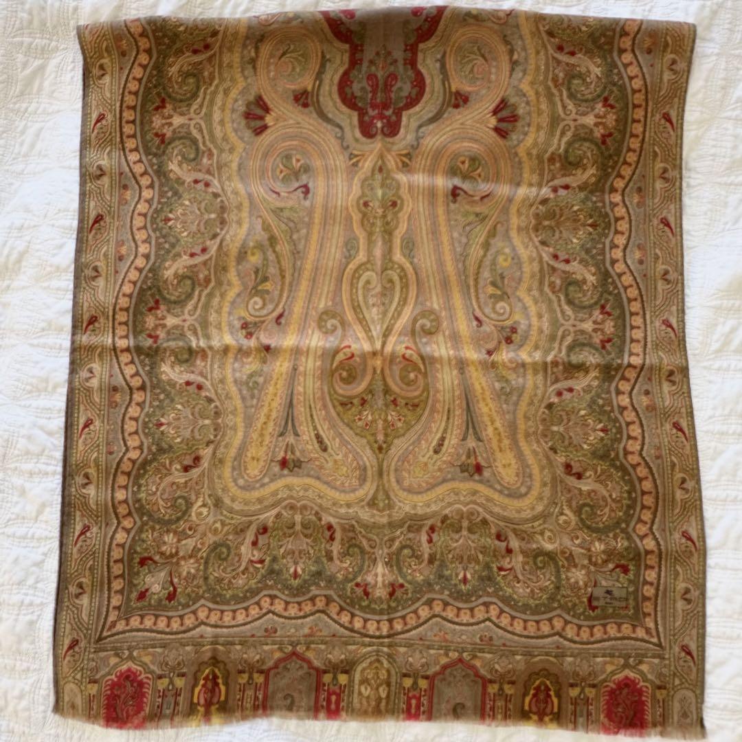 ETRO エトロ ストール  ペイズリー柄 ウール＆シルク