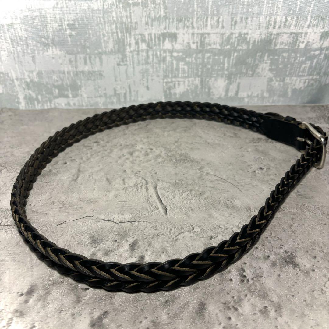 【cozyki！】ホワイトハウスコックス レザーメッシュベルト32/80黒