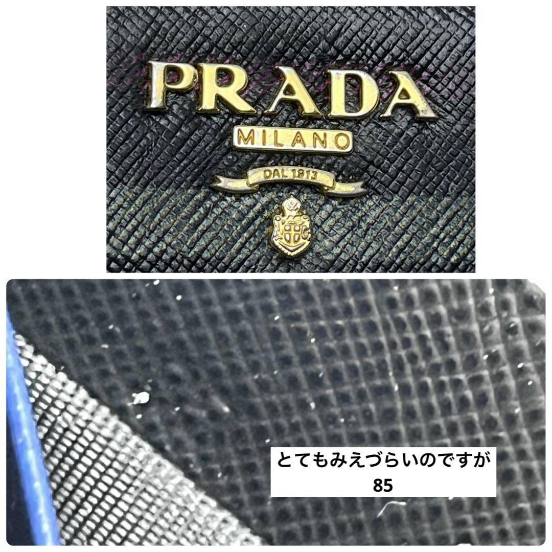 PRADA✨長財布　ネイビーチェック☺︎レア　ラウンドファスナー　レディース
